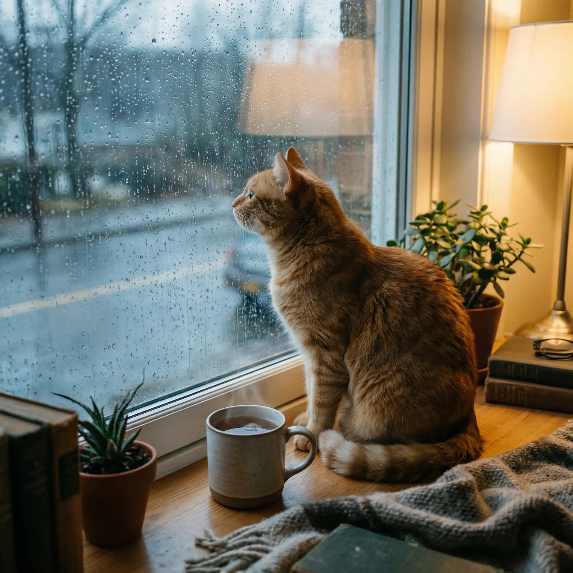猫咪望着窗外的雨 - 桃子视频官网